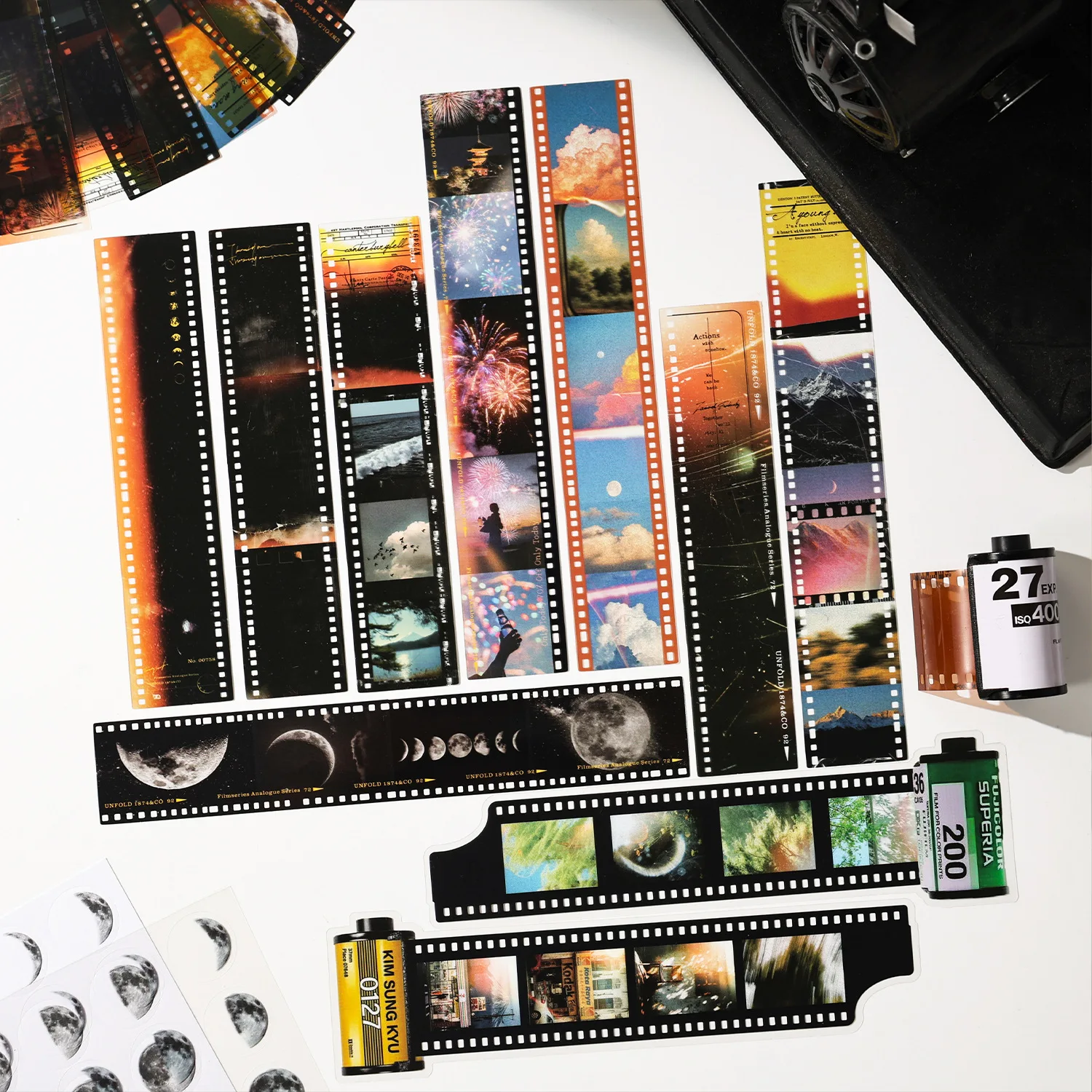 Vintage Movie Film Border Landscape Material Package Creative DIY Junk Journal Collage Scrapbooking Stationery