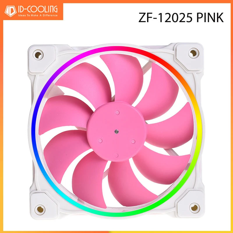 

ID-охлаждение ZF-12025-PINK ARGB, вентилятор с контролем температуры, 120 мм, кулер с водяным охлаждением, вентилятор радиатора для ПК