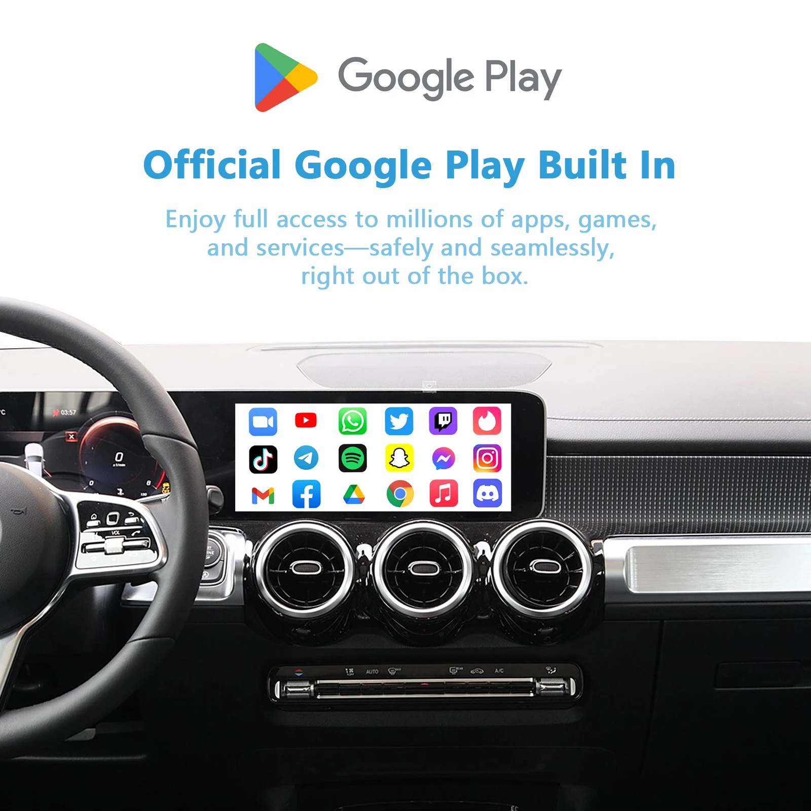 واجهة أندرويد لمرسيدس NTG6.0 MBUX، Google Play&CarPlay، W177 W247 H247 X247 X253 V167 X167 C257 W213 EQA EQB EQC Sprinter #2