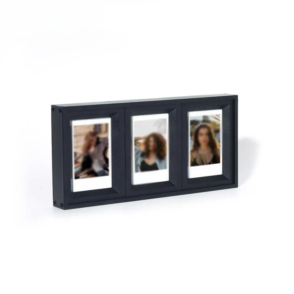 Three-Grid Design Retro Photo Frame Retro Minimalist Aesthetic Three-grid Layout Plastic Construction Hollow Frame