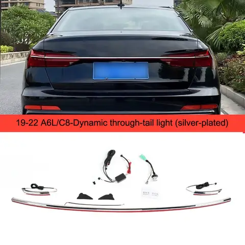 LED 다이내믹 스루 테일 라이트, 아우디 A6 C8 2019-2025 장식 조명, LED 스트리머 테일 라이트, 브레이크 라이트 경고등