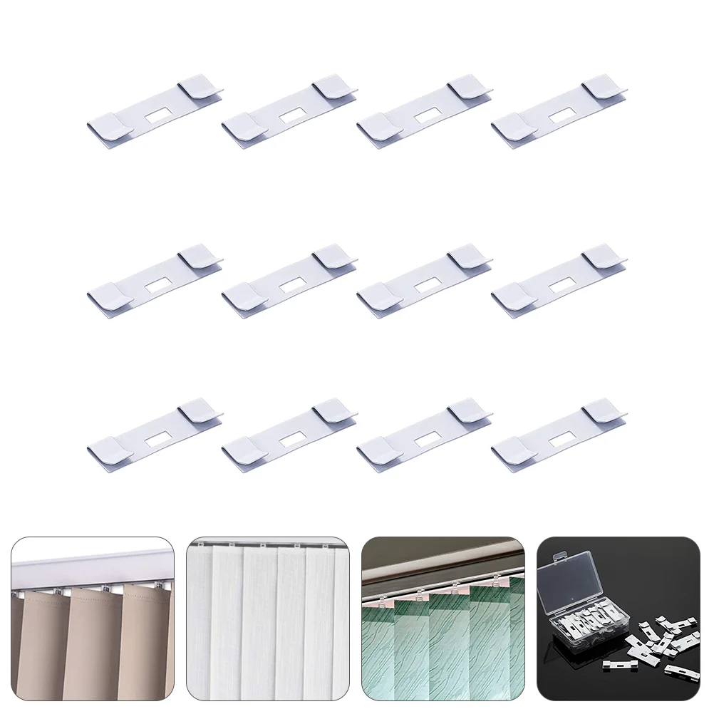 

12 Pcs Repair Vane Saver Curtain Blade Metal Vertical Blind Tab No Drill Blinds