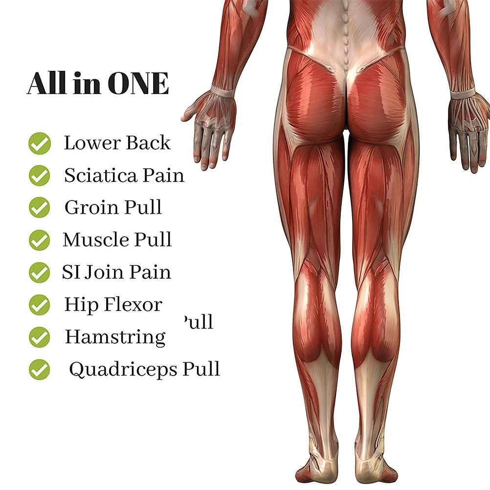 دعامة الفخذ والورك بخطاف وحلقة سوداء مريحة في الارتداء وحزام مطاطي لدعم الورك من أجل اللياقة البدنية