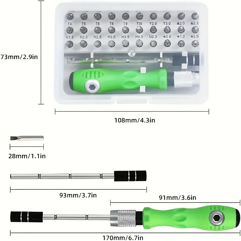 32 in 1 Precise Screwdriver Set Mini Magnetic Bits Kit Phone Laptop Mobile Maintenance Tool