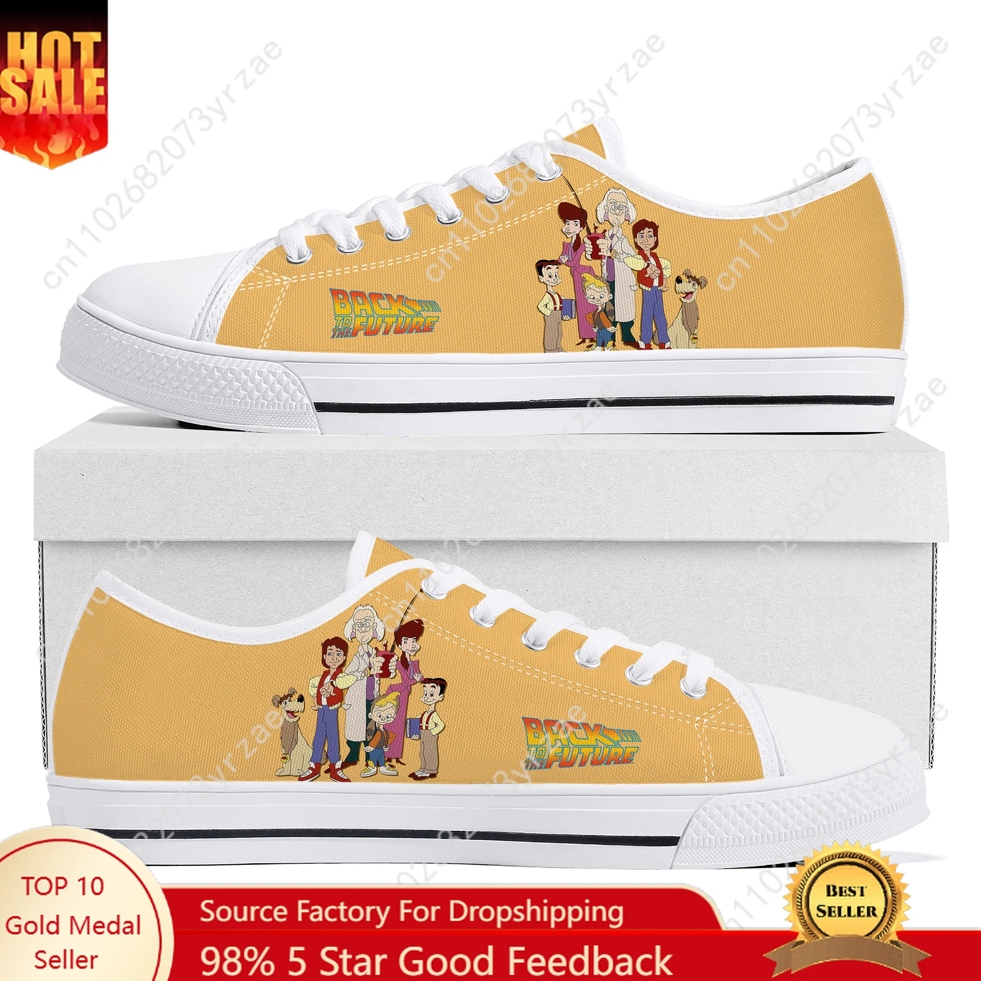 Back to the Future Low Top High Quality Sneakers Mens Womens Teenager Canvas Sneaker Casual Shoes Fashion Patterns Custom Shoes