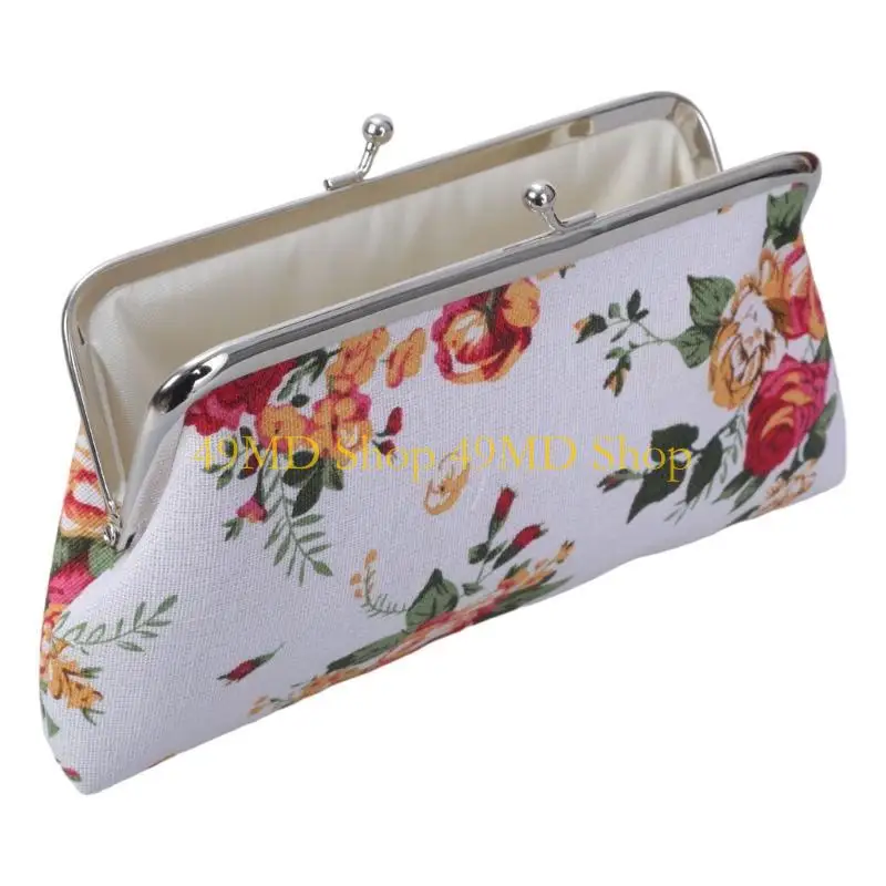 49MD Coin Purse Kiss Lock Change Purse Retro Women Wallet Clutch Purse