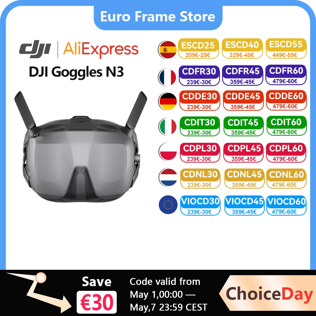 Lunettes FPV DJI Goggles N3, lunettes FPV 1080p à écran ultra large, expérience de vol immersive, lunettes de streaming sans fil FPV N3, neuves et originales