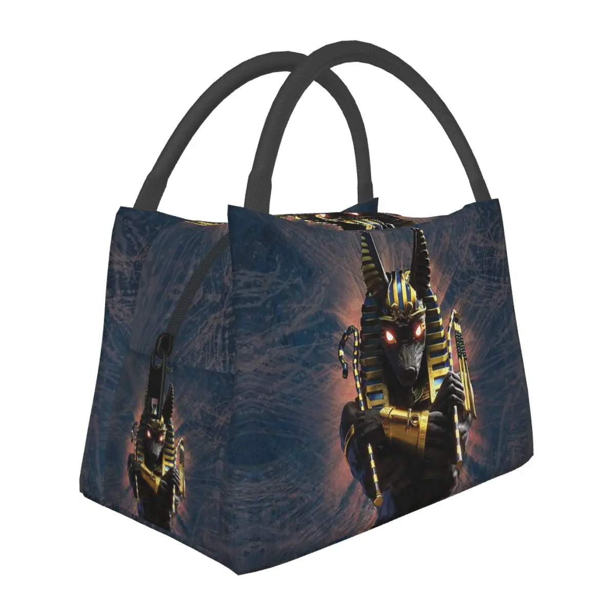 Egyptian God Anubis Art Lunch Bags Insulated Bento Box Portable Lunch Tote Picnic Bags Thermal Bag for Woman Kids Office