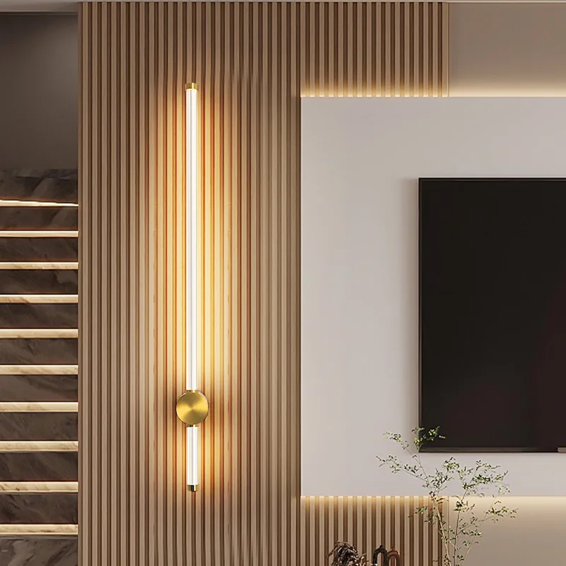 الحديثة وحدة إضاءة LED جداريّة مصباح شمعدانات جدارية النحاس الجدار ضوء الاكريليك عاكس الضوء إضاءة داخلية لغرفة المعيشة الممر تركيب المصابيح #2