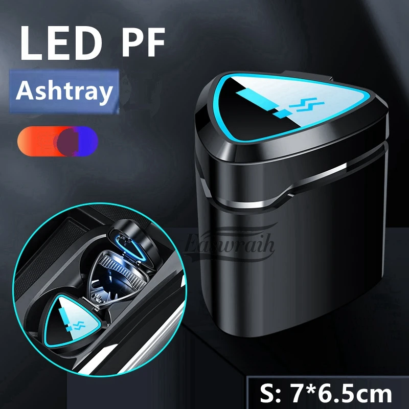 

2023 Car LED Ashtray Cigarette Ash Holder For Mercedes Benz AMG W211 W212 W221 C117 W166 A B C E S R CLA GLE C Class Accessories