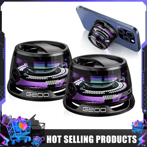 VIKEFON 휴대용 블루투스 스피커 G200 RGB 조명 마그네틱 스피커 BT5.3 미니 사운드 박스 7 시간 재생 전화 홀더 VIKEFON 휴대용 블루투스 스피커 G200 RGB 조명 마그네틱 스피커 BT5.3 미니 사운드 박스 7 시간 재생 전화 홀더