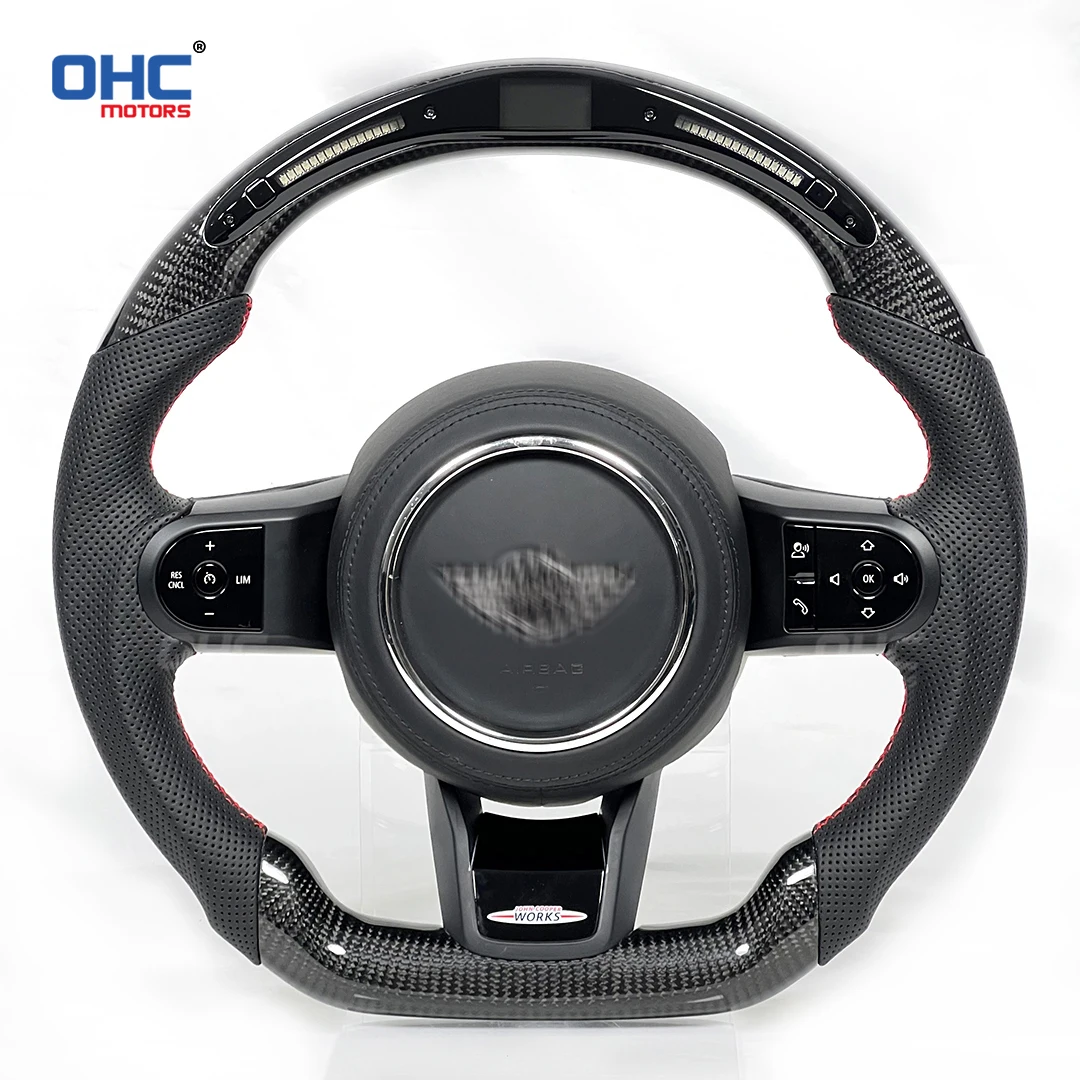 100% Real Carbon Fiber LED Display Steering Wheel Compatible for Mimi F54 F55 F56 F57 F60 S Cooper Club-man country-man 2023 new