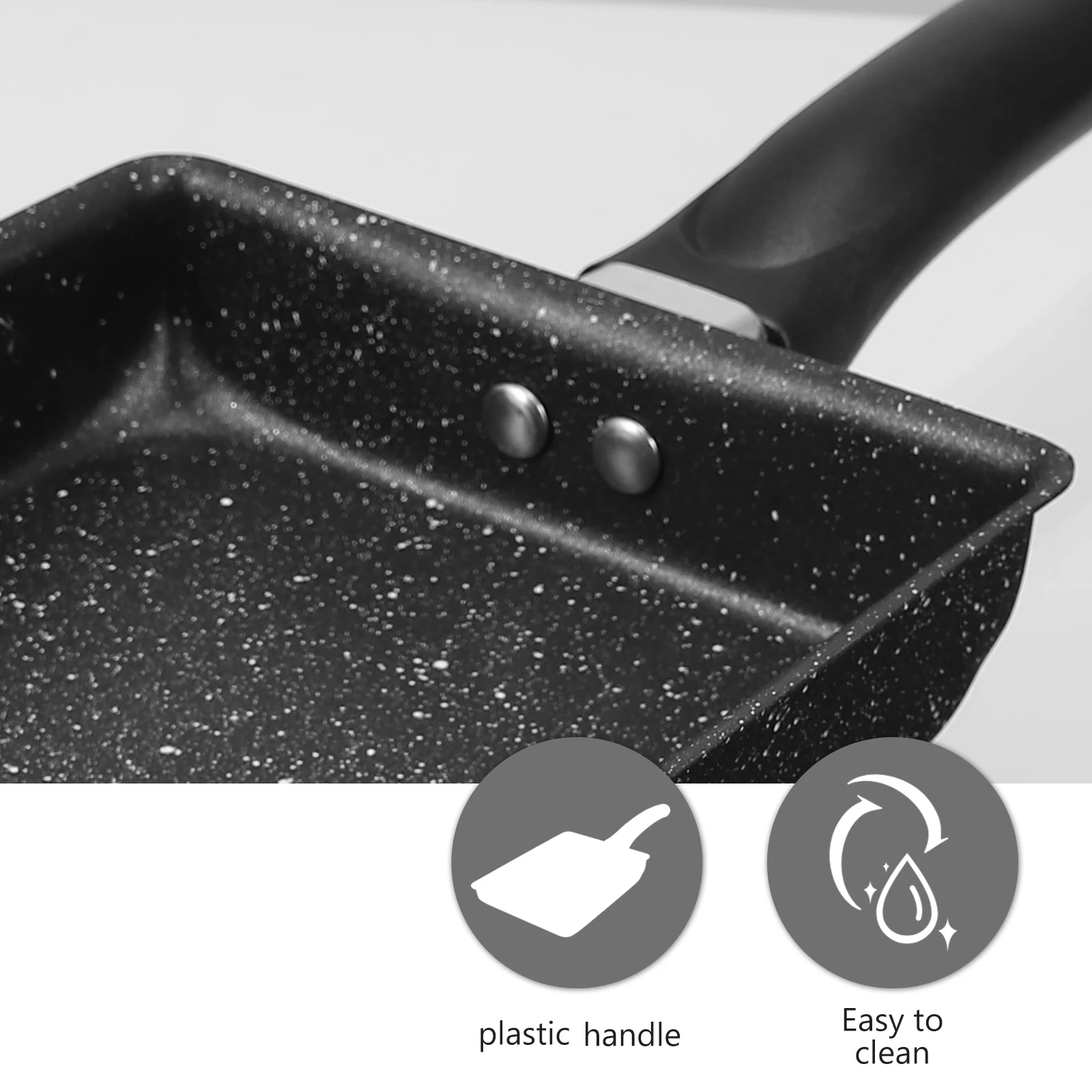 

Non Stick Frying Pan Lightweight Portable Camping Hiking Heat Evenly Square Mini Pan Flat Bottom Stainless Steel Egg Omelette