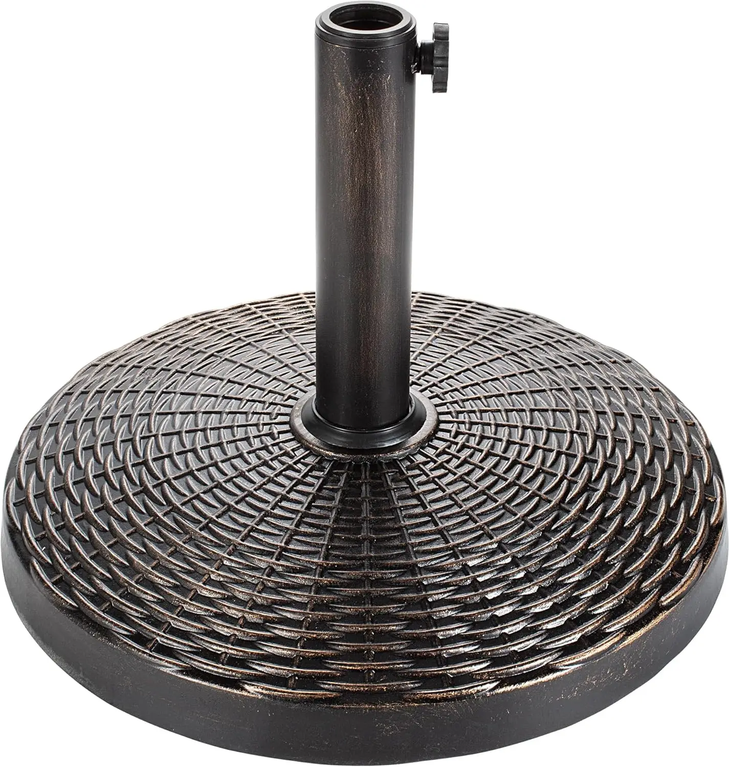 

27 lbs Heavy Duty Patio Umbrella Base Stand, 17.7" Round Bronze, No Water or Sand Required, for 6-9ft Umbrellas