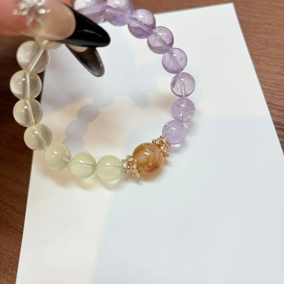 

Natural Amethyst Bracelet, Purple Asai, Women's Lucky Bracelet, Fashion Jewelry, Gifts