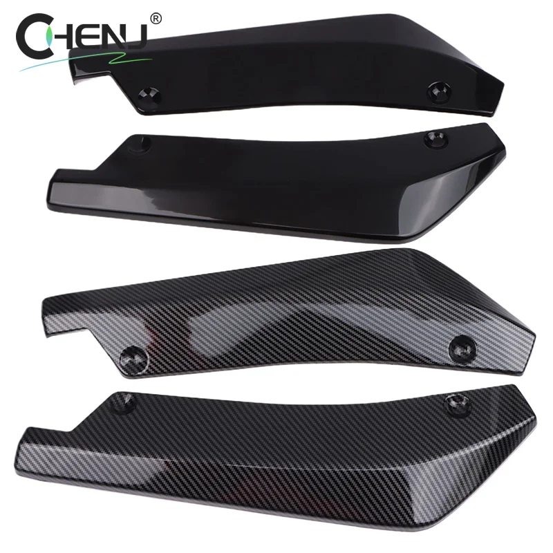 1 Pair Carbon Fiber Winglets Side Skirt Extension Car Front Rear Bumper Strip Lip Spoiler Diffuser Splitter Scratch Protector