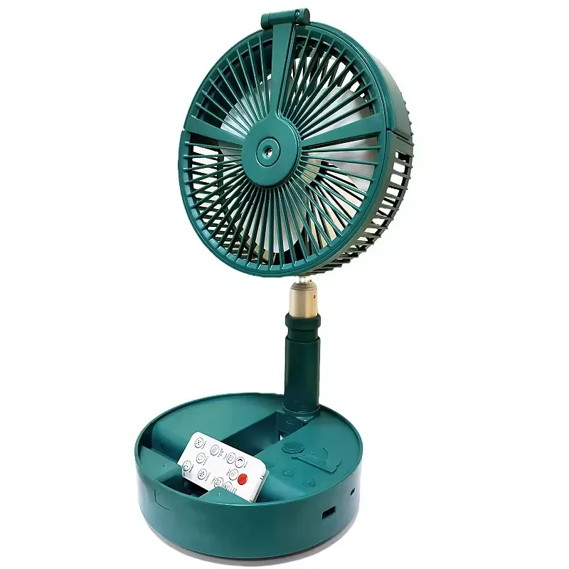 

Summer Portable Telescopic Foldable Rotate Desk Standing Fan Lithium Battery Rechargeable Spray Mist Table Fans