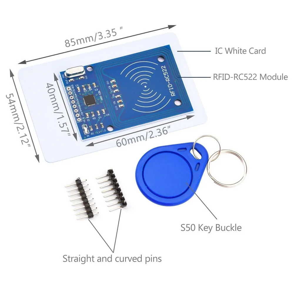 Mfrc-522 rc-522 rc522 ، rc522 ، هوائي رفيد ، وحدة لاسلكية لاردوينو ، مفتاح إيك ، قارئ سبي ، بطاقة القرب