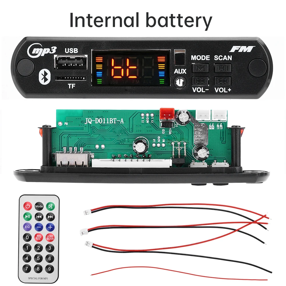 80W Amplifier Bluetooth DIY MP3 WAV Decoder Board DC 12V 50W Wireless Car MP3 Player TF Card Slot USB FM with BT Call Function