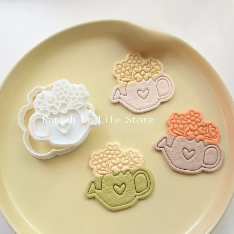 Spring Series Cookie Cutter Watering Can Love Potted Flowerpot Biscuit Molds Flower House Cake Dessert Decoration Baking Tools