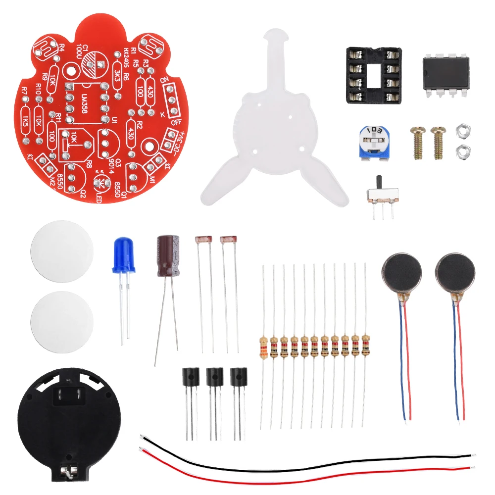 Kit de Robot móvil fotosensible, luciérnaga, bricolaje, cola a granel, luz de respiración, diversión, entrenamiento educativo electrónico