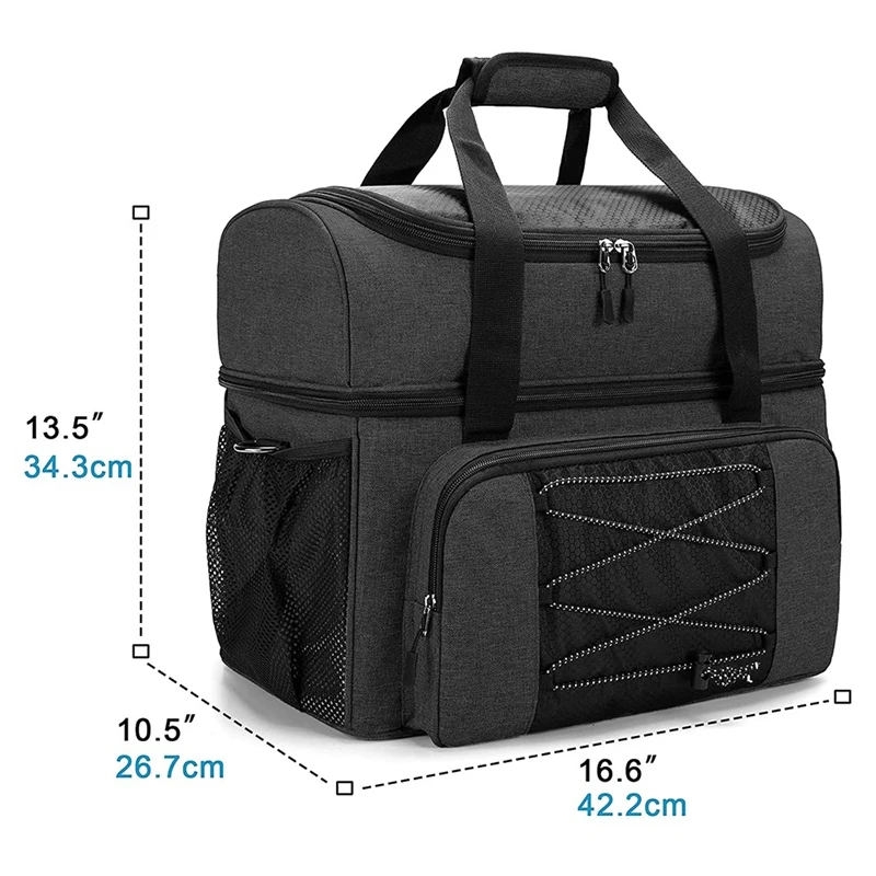 Bowling Bag For 2 Balls Bowling Tote With Bowling Cups And Padded Divider For Double Ball Black