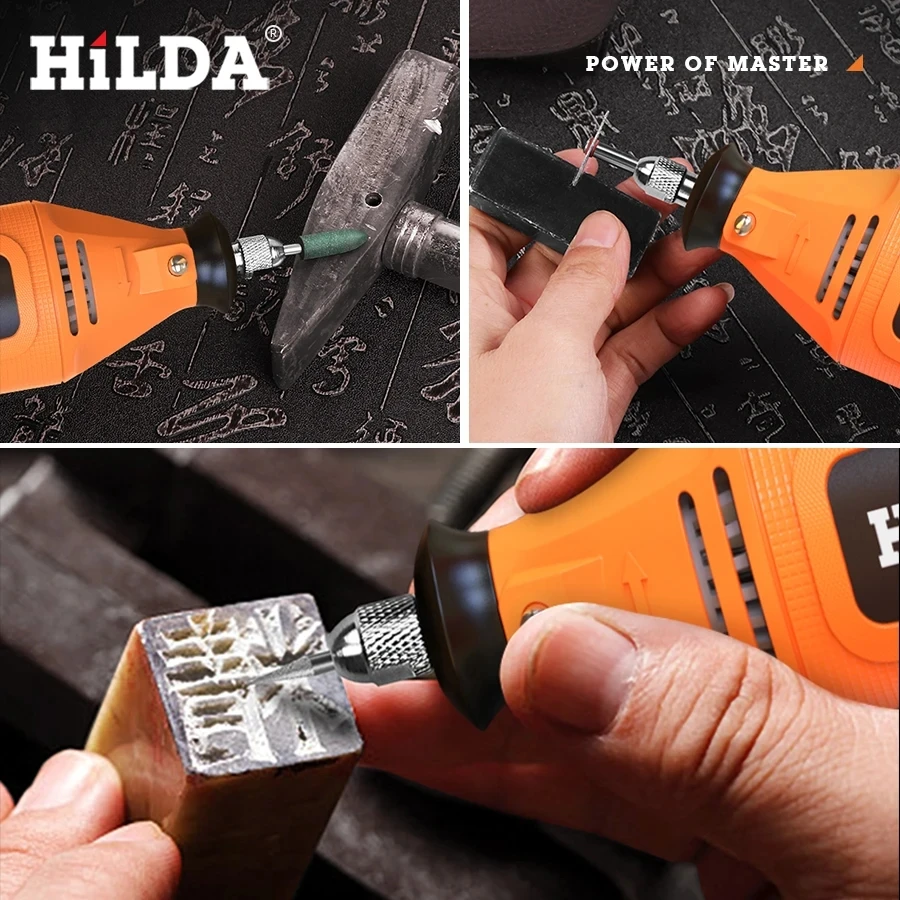 HILDA Electric Mini Drill Grinder Engraving Pen Power Tools Electric Rotary Tool Grinding Machine Accessories