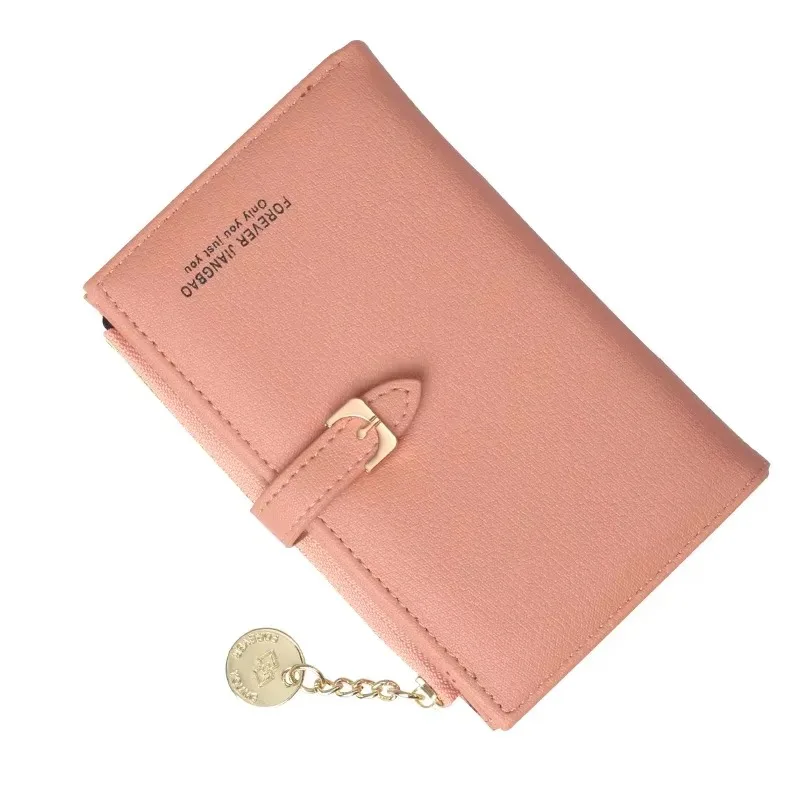 

Korean version wallet, fashionable, large-capacity, mid-length clutch, versatile, simple zipper, buckle card holder