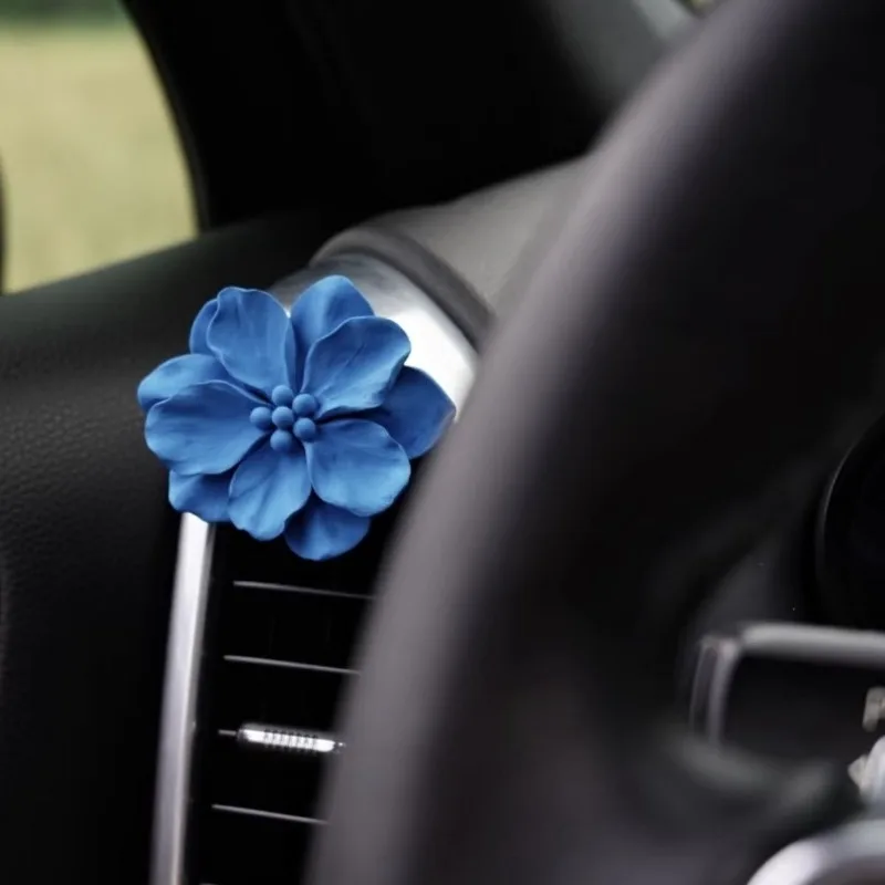 

Camellia Flower Car Air Vent Clip Fragrance Diffuser Refillable Universal Aromatherapy Essential Perfume Decor Ornament Vehicles