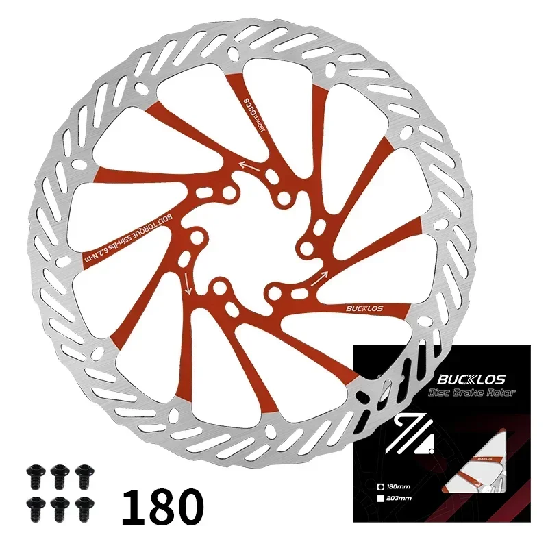 BUCKLOS Ultralight MTB Bike Hydraulische Schijfremrotor 160/180/203mm Mountain Road Racing Fiets Remschijf met 6 Gratis Bouten