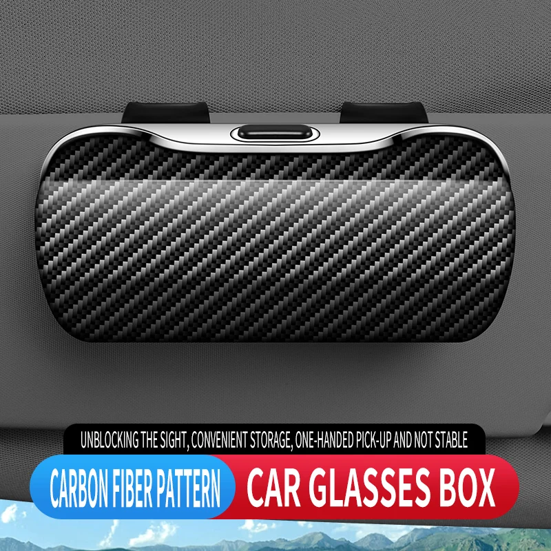 

Carbon Fiber Car Visor Glasses Box For Land Rover Discovery 3 4 Range Rover Freelander SVR Evoque Sunglasses Case Accessories