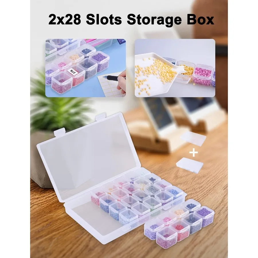 ชุดอุปกรณ์งานศิลปะเพชร A4 183 ชิ้น พร้อมกล่องไฟสำหรับวาดภาพ และชุดเครื่องมือวาดภาพ 5 มิติ สำหรับงานปักเพชรแบบเต็มและแบบบางส่วน