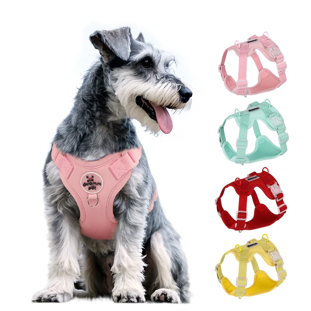 

Pastel Dog Harness - Soft Macaron Color No-Pull Vest for Small Medium Dogs - Cute Adjustable Pet Leash Set