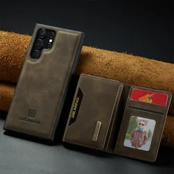 Luxury Magnetic Leather Wallet Case for Samsung Galaxy S25 Ultra S24 S23 S20 S21 S22 Plus Note 20 Kickstand Card Holder Cover
