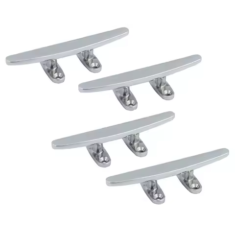 2 Pieces 316 Stainless Steel Dock Boat Cleats 5 inch 6 inch 8 inch Mirror Polish Marine Boat Yacht Open Base Deck Cleat