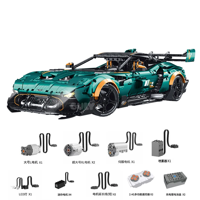 

В НАЛИЧИИ MOC Технический RC 1:8 Спортивный автомобиль Vulcan Строительные блоки Сборка автомобиля Кирпичи Модель Модель Подарочный набор на день рождения