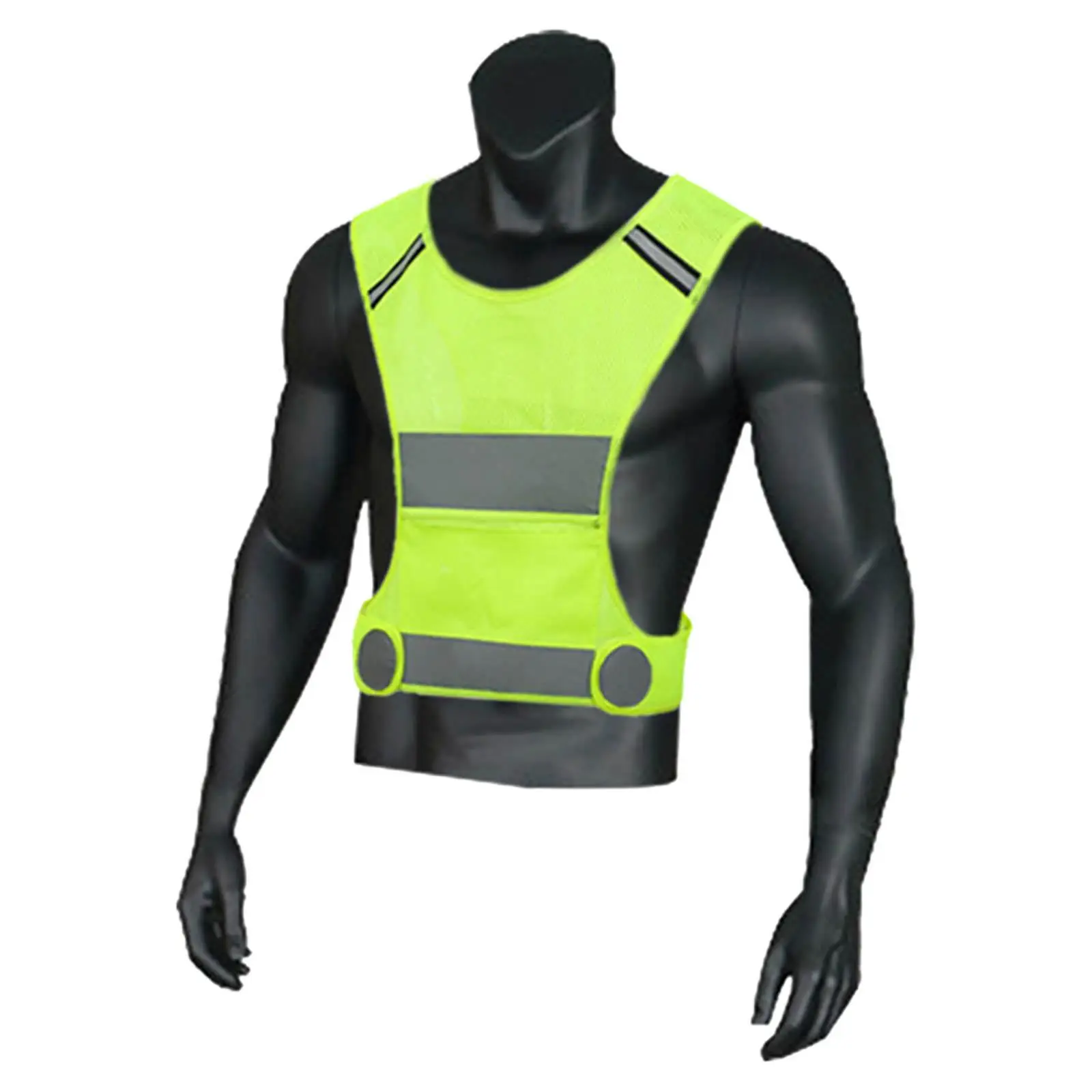 High Visibility Reflective Running Cycling Vest Outdoor Reflective Vest with Zipper Pockets Volunteer