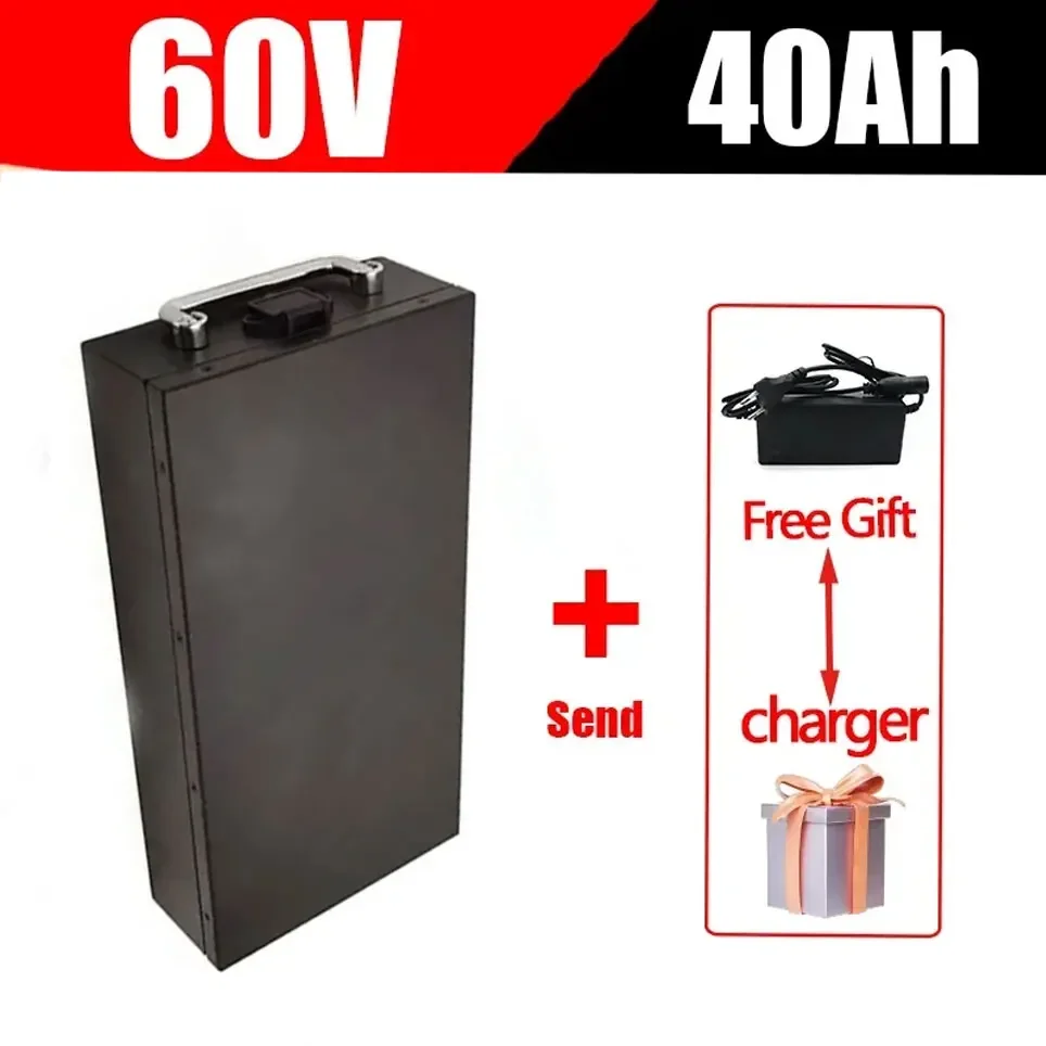 Gratis verzending, krachtige accu, 60V 20Ah-40Ah, 18650 lithium accu met volle capaciteit, geschikt voor 250W~3000W, voor Harley elektrische voertuigen CityCoco elektrische scooter accu