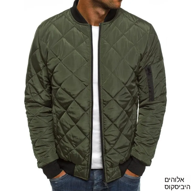 

Men's Pure Color Jacket Cotton Coat Diamond Pattern Stand Collar Short Style Casual Wear Children's Winter Outerwear