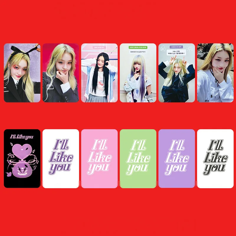 Kpop  ILLI I'll Like You Album Card Moka Wonhee Minju IROHA Personal YUNAH Lomo Cards Double-sides Postcards Fans Collections