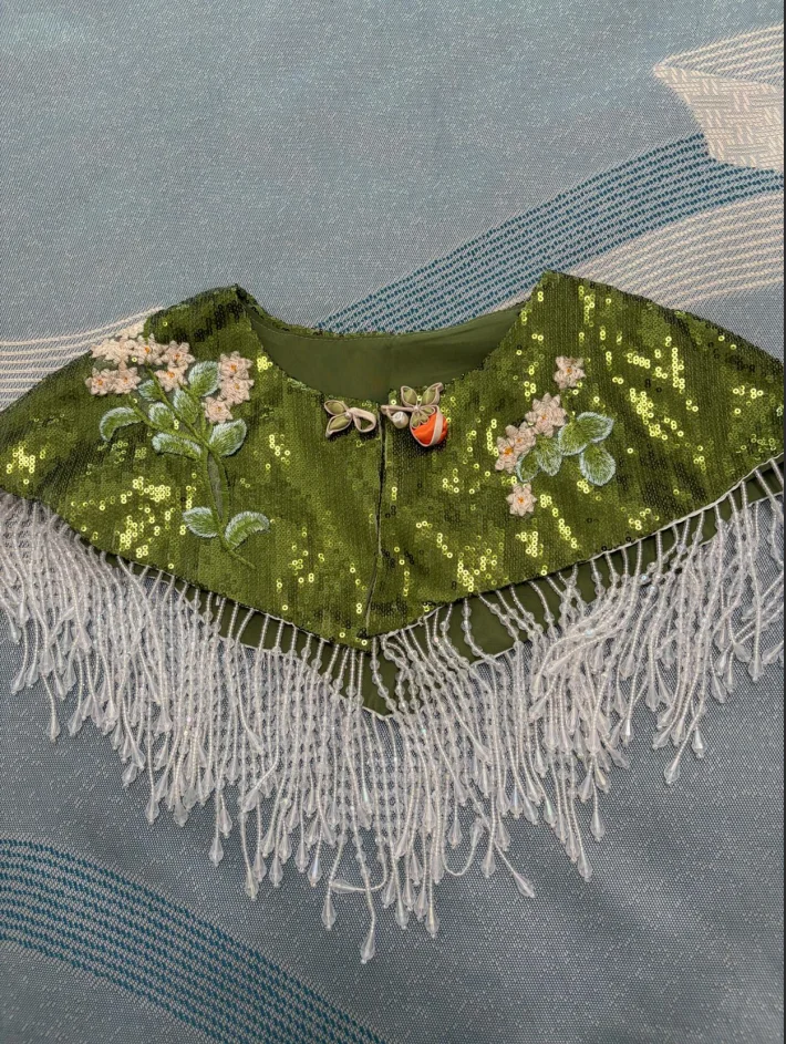 Selendang Bordir Hijau Buatan  - Embroidery Pashmina ulasan dan harga