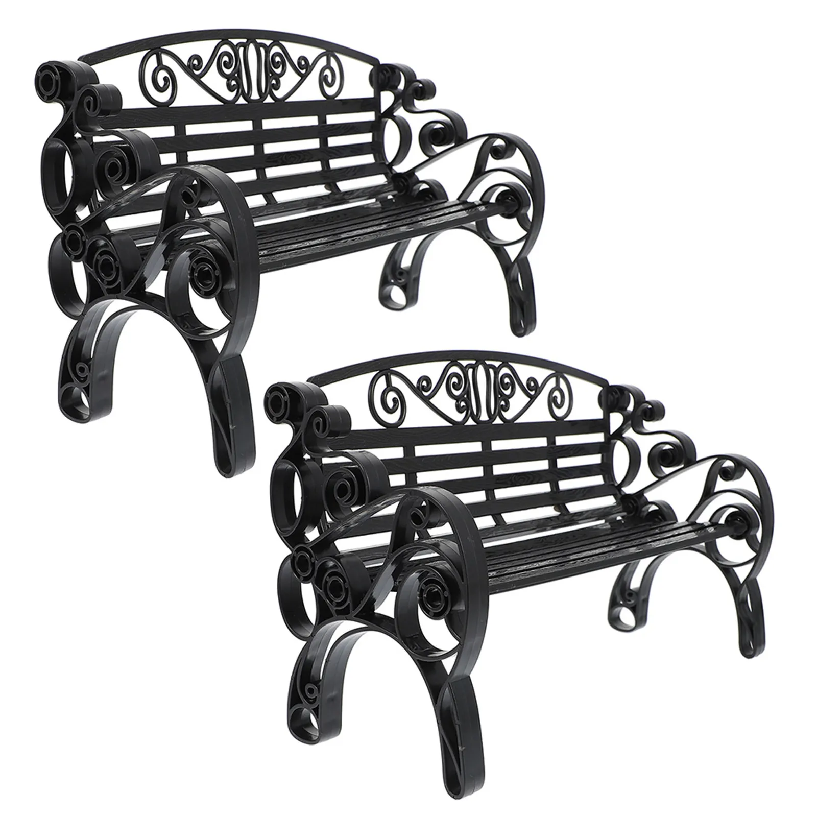 

2Pcs Miniature Bench Models Premium Plastic Mini Bench Ornaments for Dollhouse Fairy Garden Decor Park Furniture Accessories