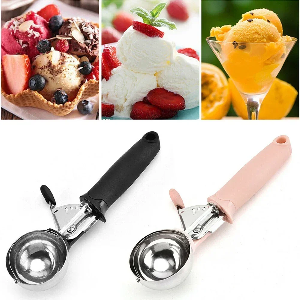 Stainless Steel Ice Cream Spoon Cookie Scoop Watermelon Fruit Baller Ice Ball Maker Summer Ice Cream Scoops Kitchen Tools