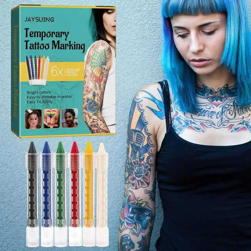 

Temporary Tattoo Pen Body Mark Temporary Tattoo Markers For Skin Multicolor Paint For Body Art Painting Drawing Tattoo kit