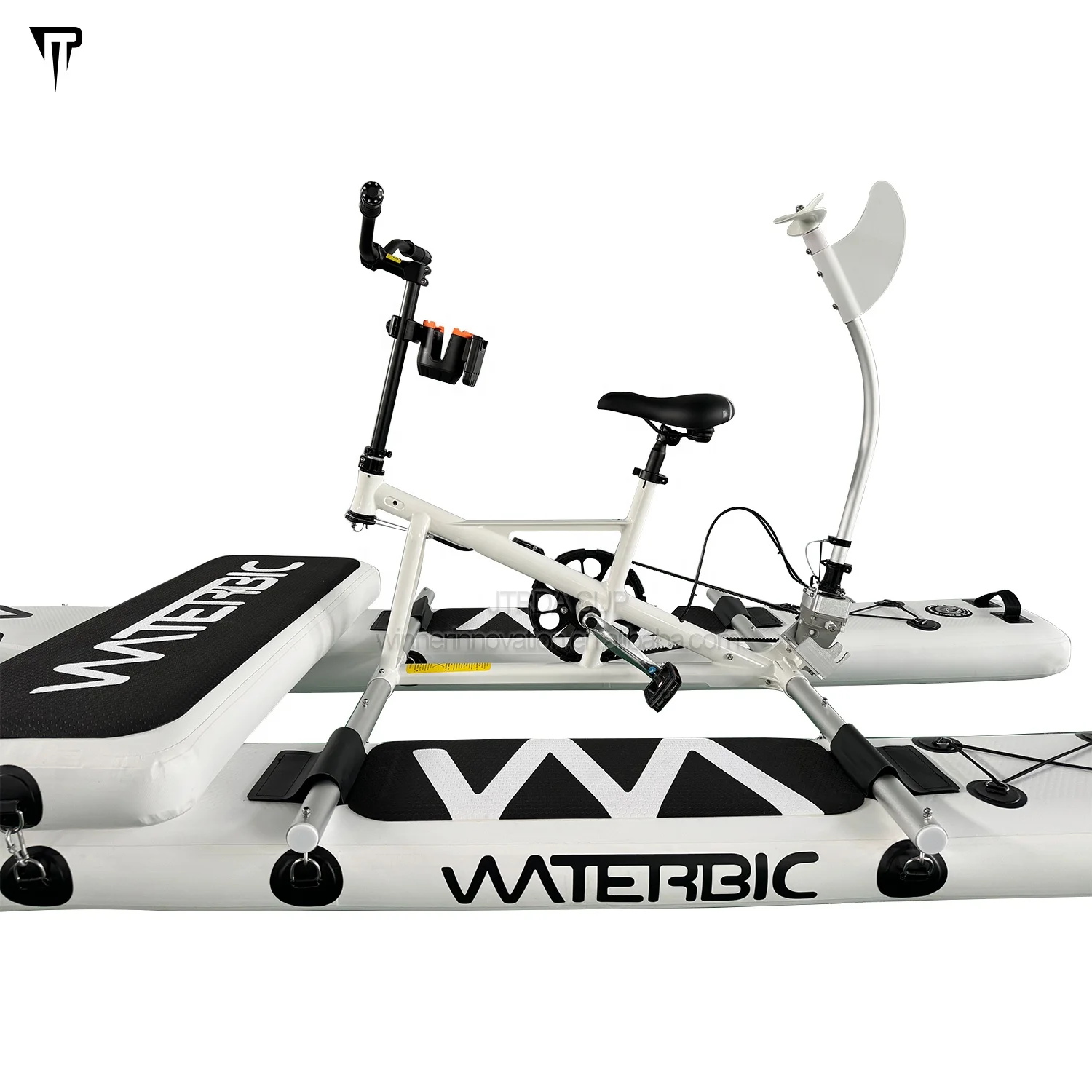 1 Person Inflatable Water Bike Sea Bicycle White Color Floating Drop Stitch Material 150KG Capacity