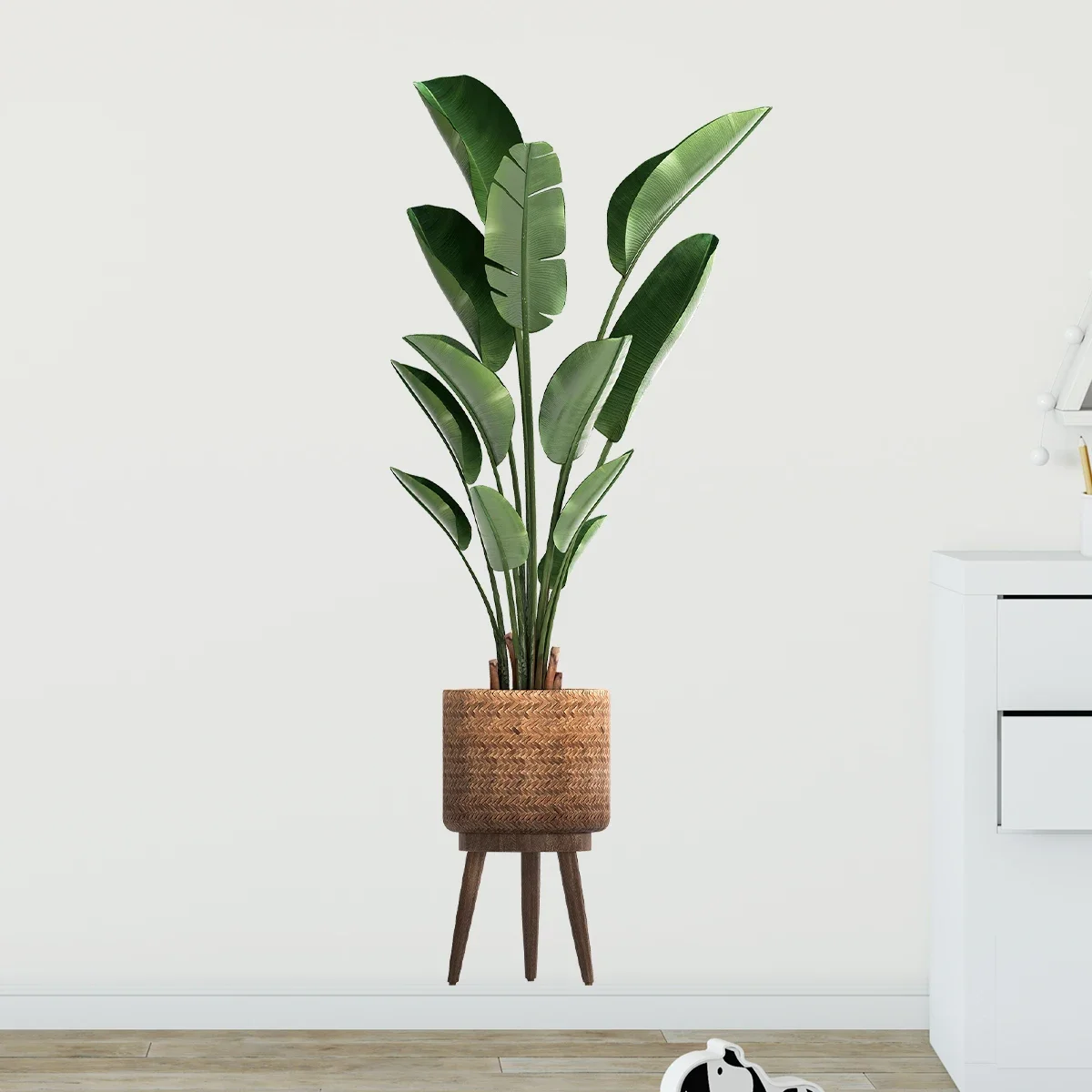 シミュレーション緑の植物観賞用鉢植えウォールステッカーリビングルームオフィス寝室の装飾壁用ステッカー