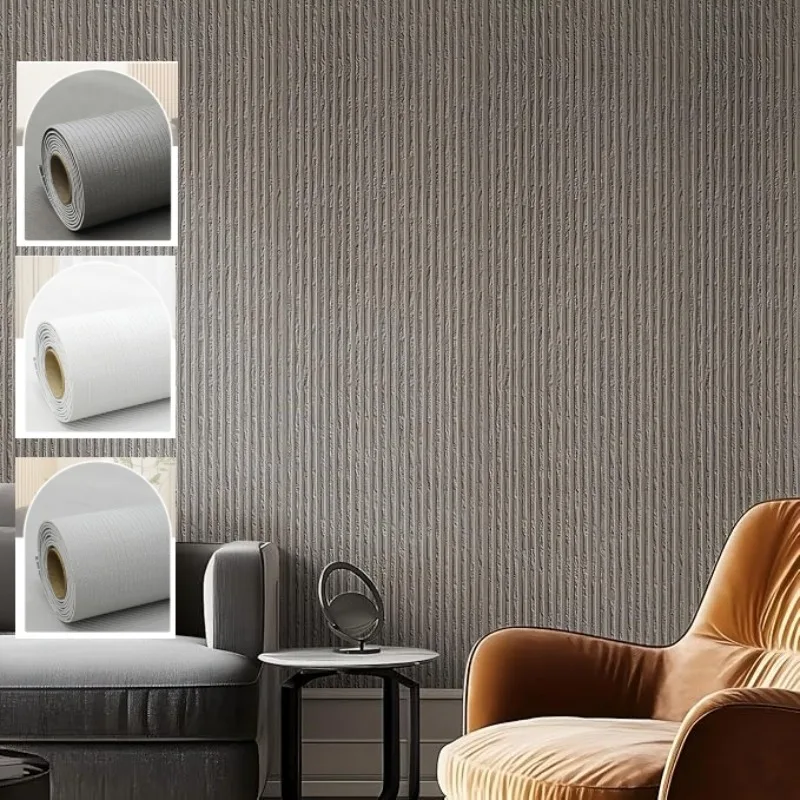 

Cement Texture Accent Wallpaper for Living Room,Bedroom Ceiling Wall Cladding 3D Wall Panel Self Adhesive Thin Line Wall Sticker