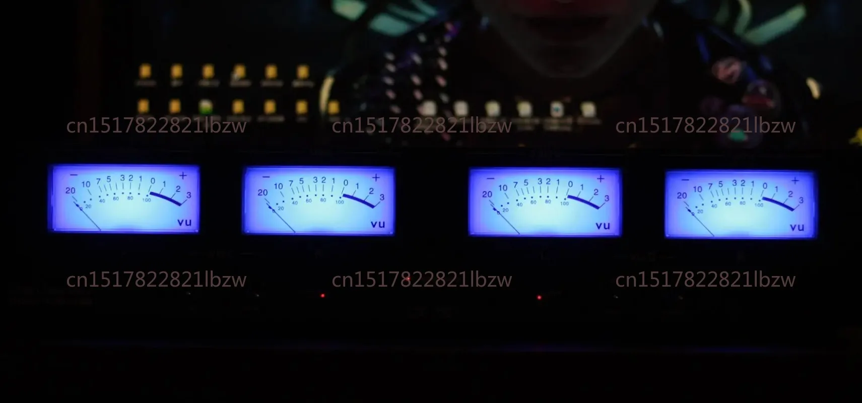 New design  machine power amplifier 4 head VU meter level meter spectrum meter  with backlight voice-activated rhythm light