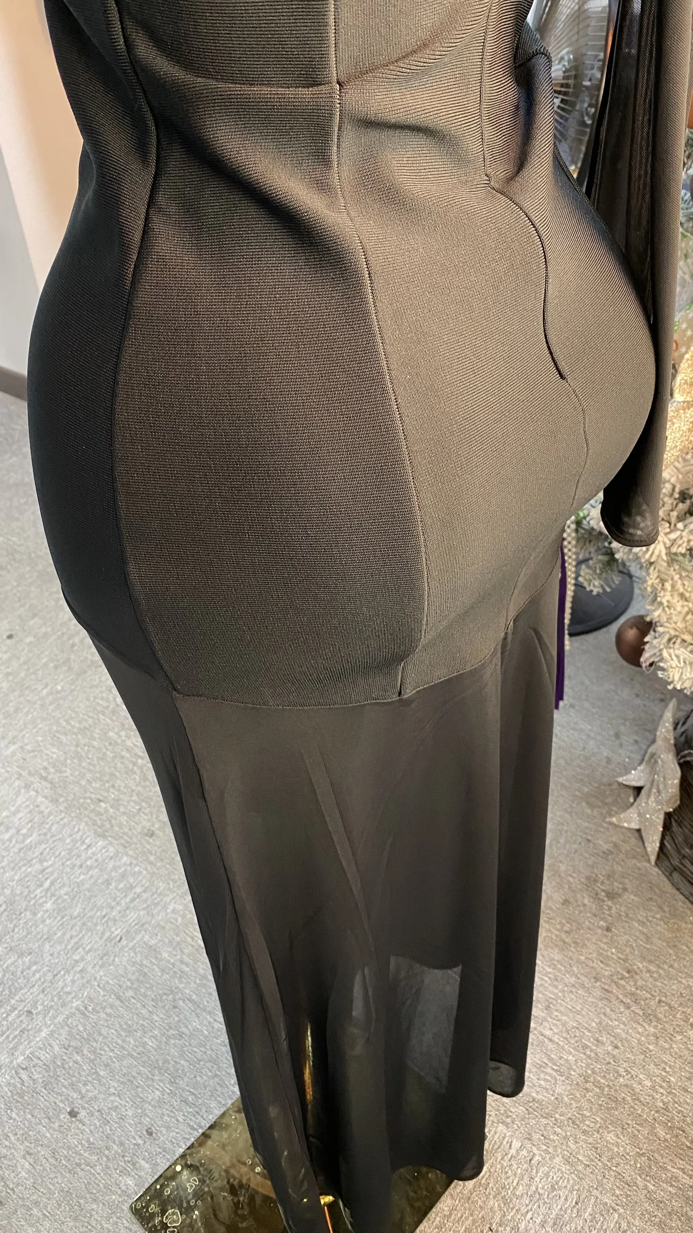 Sexy sleeveless strapless mesh women's party dress, elegant off-the-shoulder gown, evening dress, long maxi dress-GZXX145