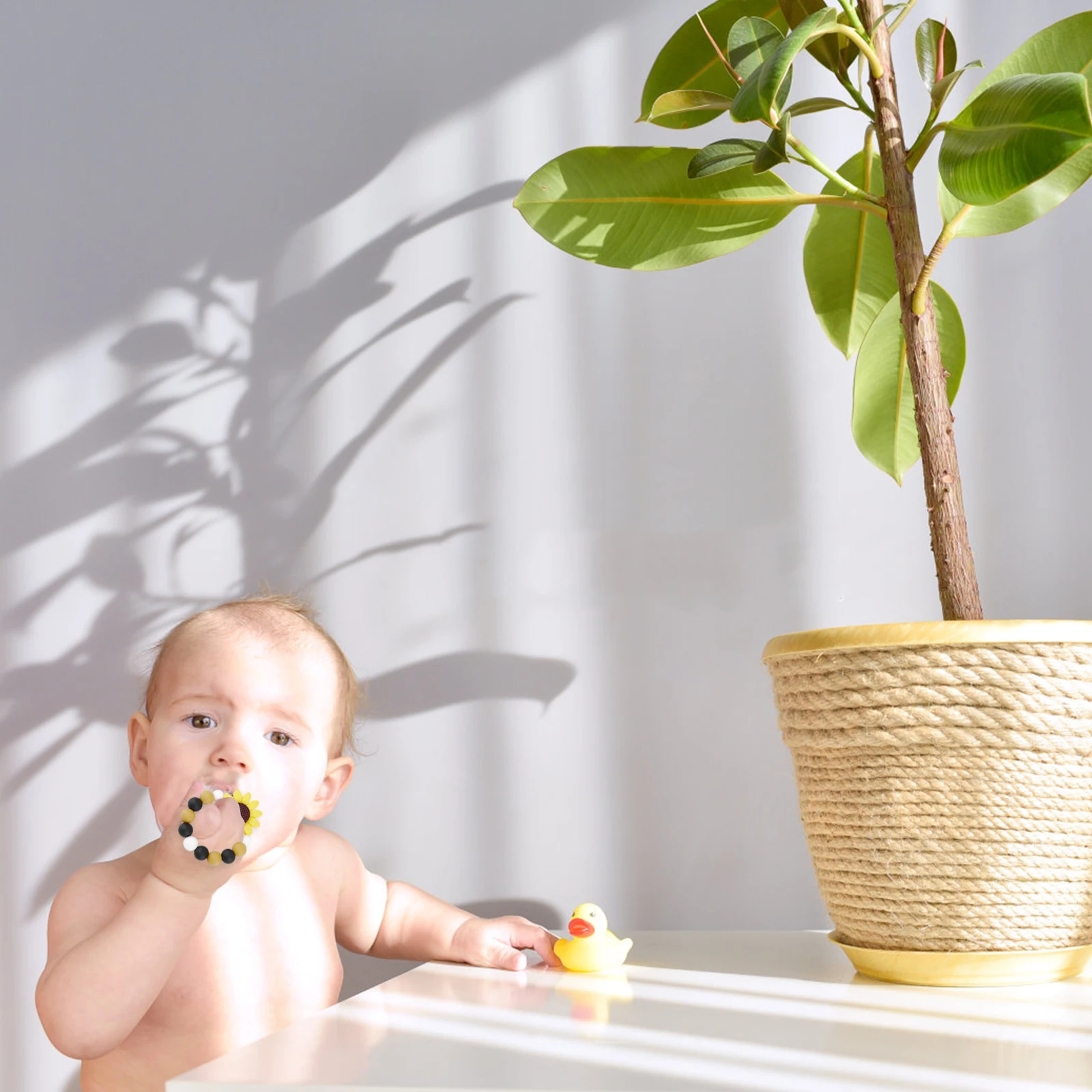 

Food Grade Silicone Teethers Sunflower Teether Baby Sensory Exploration Lightweight Durable Smooth Edges Safe Non-Toxic Handheld